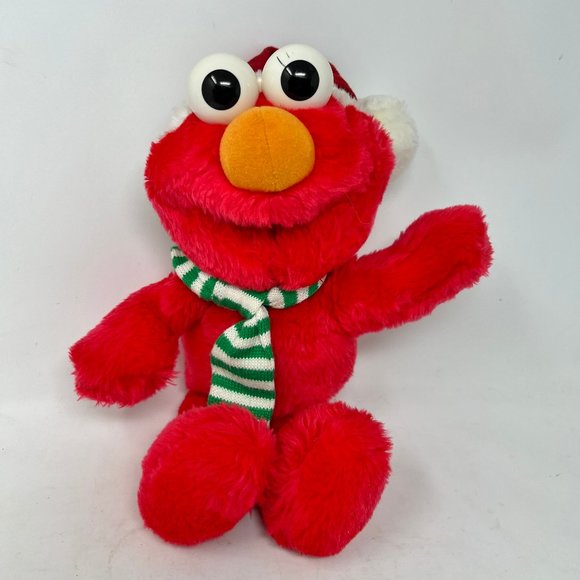Sesame Street Other - TYCO  Sesame Street Elmo Plush 12" Vintage 1997 Stuffed Animal Christmas Holiday